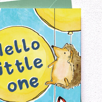 New Baby Card Hello Little One Woodland Animals, 5 of 5