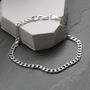 Men’s Sterling Silver Thin Square Curb Chain Bracelet, thumbnail 1 of 3