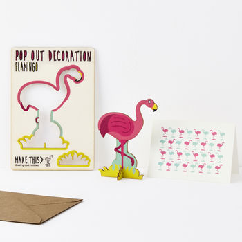Pop Out Flamingo Greeting Card, 2 of 2