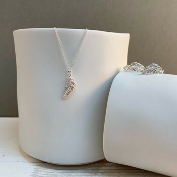Personalised Sterling Silver Falling Feather Necklace, 5 of 6