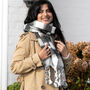 Charcoal Tartan Winter Scarf, thumbnail 4 of 4