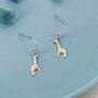 Sterling Silver Giraffe Drop Hook Earrings, thumbnail 6 of 11