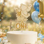 Personalised Pooh Bear Wooden Cake Topper Childrens Birthday, thumbnail 1 of 4