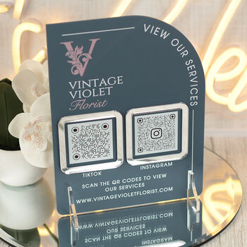 Modern Arch 3D Acrylic Branded Business Qr Code Sign, 3 of 9