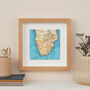 Personalised Southern Africa Map Print Wall Art, thumbnail 3 of 5