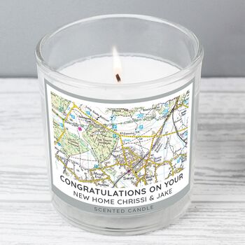 Personalised New Home Map Candle, 3 of 6