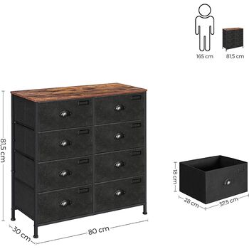 Fabric Chest Of Drawers Storage Tower Eight Drawers, 9 of 9