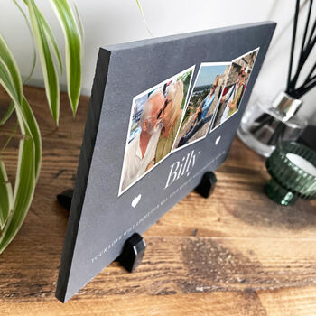 Personalised Memorial Photo Slate With Stand 25 X 15cm, 4 of 5
