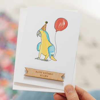 Personalised Parrot Happy Birthday Card, 2 of 3