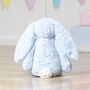 Personalised Pale Blue Bashful Bunny Soft Toy, thumbnail 5 of 8
