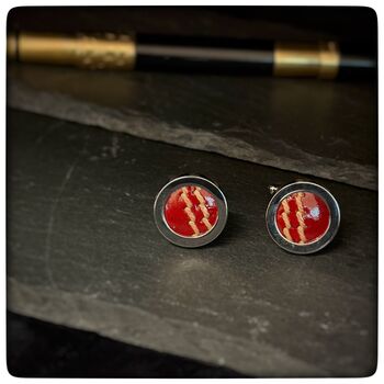 Personalised Cricket Ball Leather Cufflinks, 6 of 11