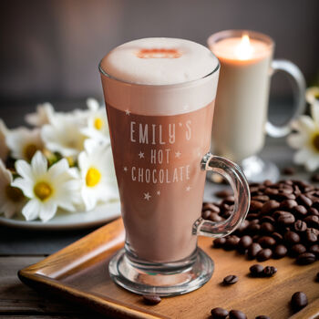 Personalised Stars Hot Chocolate Latte Glass, 2 of 4