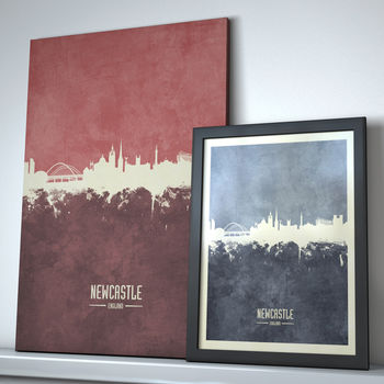 Newcastle Skyline Print And Box Canvas, 4 of 7