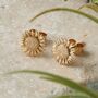 Sunflower Solid Gold Stud Earrings, thumbnail 2 of 6