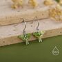 Sterling Silver Lunar Moth Enamel Drop Hook Earrings, thumbnail 1 of 10