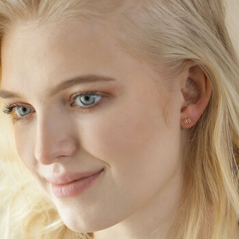 Stone Stud Earrings In Gold Plating, 7 of 11