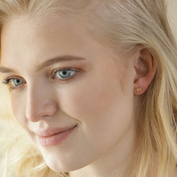 Stone Stud Earrings In Gold Plating, 7 of 12