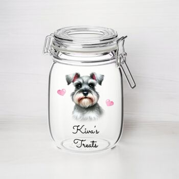 Personalised Schnuazer Kilner Style Dog Treat Jar, 2 of 2