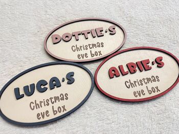 Christmas Eve Box Name Sign Personalised Kid Crate Sign, 6 of 10
