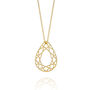 Gold Plated Sterling Silver Medium Pear Diamond Pendant, thumbnail 2 of 6