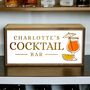 Personalised Wooden Light Box Home Cocktail Bar, thumbnail 1 of 5