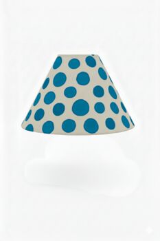 Hand Painted Linen Sustainable Lampshade Polka Dot, 8 of 12
