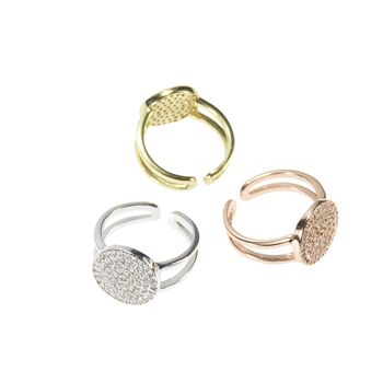 Adjustable Disc Ring Rose Or Gold Plated 925 Silver, 5 of 11