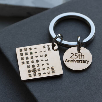 Engraved Anniversary Year Keyring With Photo Plate, 5 of 6
