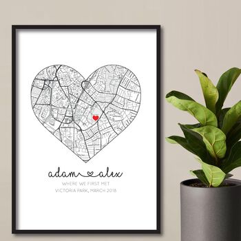 Personalised Where We First Met, Location Gift Print, 8 of 9