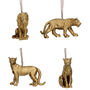 Set Of Two Jungle Cat Christmas Decorations, thumbnail 1 of 3