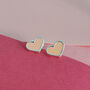 Sterling Silver 925 Pink Love Heart Ear Stud Earrings, thumbnail 2 of 8