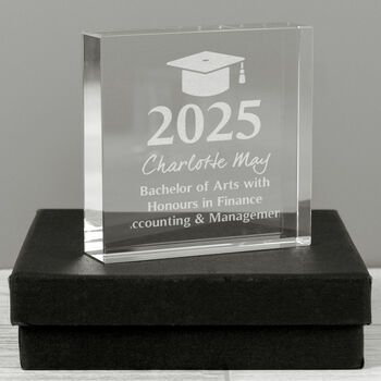 Graduation Gifts Personalised Crystal Glass Keepsake, 2 of 7