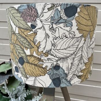 Mercia Ink Blue And Green Woodland Drum Lampshades, 3 of 7