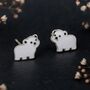Girls Sterling Silver Polar Bear Stud Earrings, thumbnail 3 of 5
