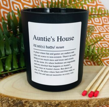 Personalised Aunties House Definition Candle, 2 of 11