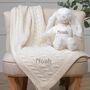 Personalised Cream Toffee Moon Blanket And Bunny, thumbnail 1 of 4