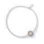 Pink Cubic Zirconia Sterling Silver Ball Bead Bracelet, thumbnail 1 of 4