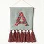 Hand Embroidered Letter Wall Hanging, thumbnail 9 of 9