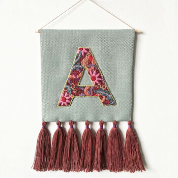 Hand Embroidered Letter Wall Hanging, 9 of 9