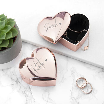 Engraved Signature Name Heart Trinket Box, 2 of 4