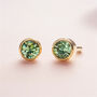 18ct Gold Plated August Birthstone Stud Earrings, thumbnail 1 of 9