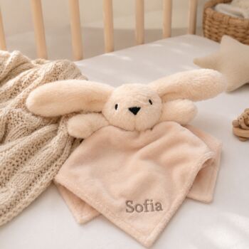 Personalised Bunny Baby Comforter Blanket, 2 of 3