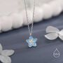 Sterling Silver Tiny Dainty Forget Me Not Flower Pendant Necklace, thumbnail 5 of 11