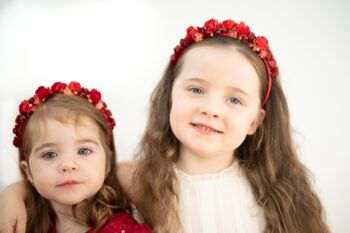 Red Flower Girl Headband, 2 of 4