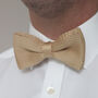 Men's Knitted Bow Tie In Beige | Perfect Wedding Neck Tie For Groomsmen | Gents Woven Tie, thumbnail 1 of 9