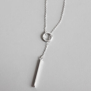 Sterling Silver Long Chain Threader Necklace, 2 of 4