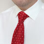 Men's Square End Knitted Tie With Dots | Burgundy Red, thumbnail 5 of 5