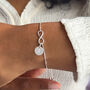 Delicate Sterling Silver Infinity Slider Bracelet, thumbnail 1 of 9