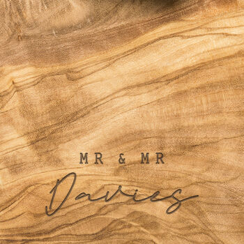Personalised Mr And Mrs Olive Wood Wedding Gift, 5 of 6