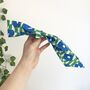 Blue Floral Cotton Large Bow Hair Clip, Bow Barrette, thumbnail 3 of 4